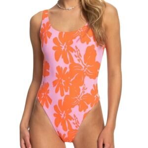 Roxy Kate Bosworth swimsuit One Piece floral pink orange size XXL